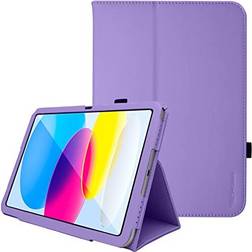 TechGear Purple Leather Case for Apple iPad 10 2022 [10th Generation] Slim Folio Case Cover